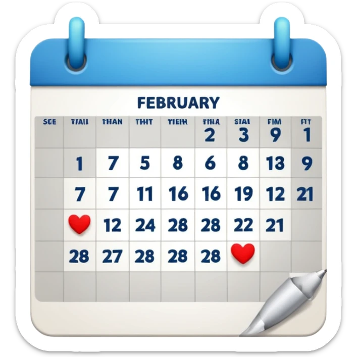 fecha del dia 11 de febrero solo en una pagina del calendario sticker