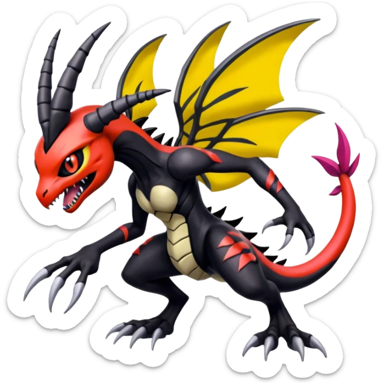 Colorful Cool Badass  Meloetta-Giratina-Venom-Guilmon-Darkrai-Pokémon-Fakémon-fusion-hybrid-creature sticker