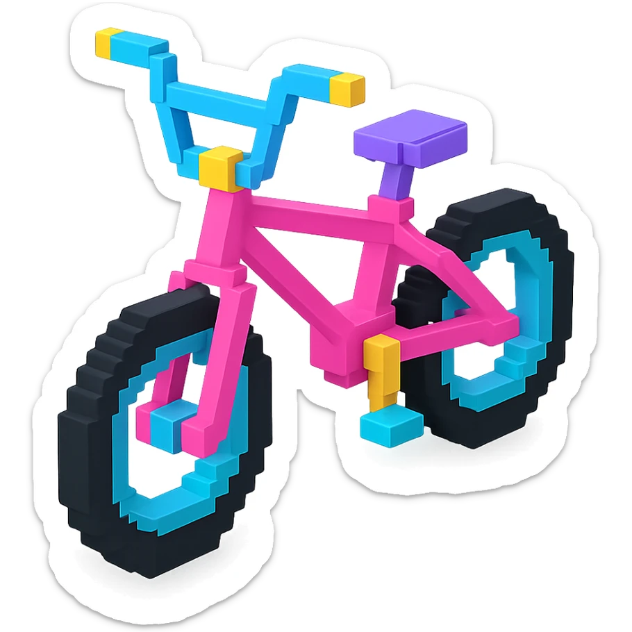 розовый велосипед BMX, no background sticker