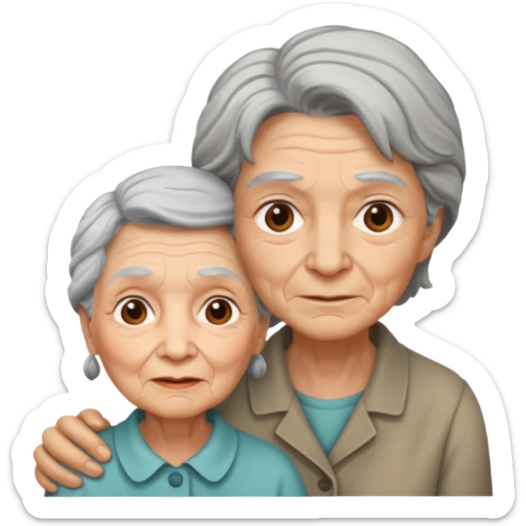 lo mismo que estas haciendo solo coloca alado de la abuela un hombre joven  sticker