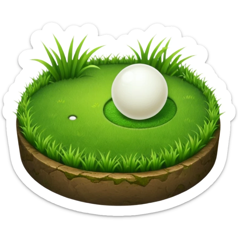 Make an emoji of a soccer penalty spot - it should be a white dot on a patch of grass sticker