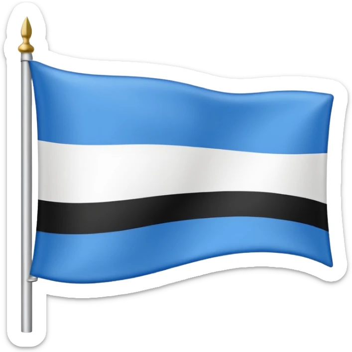 Bandera con Tres franjas azul arriba en el medio blanco y abajo negro sticker