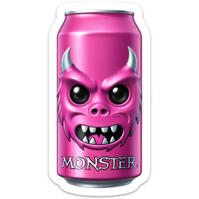 Pink monster energy drink with the logo of original monster company energy drink do not add the face in it just normal monster can  sticker