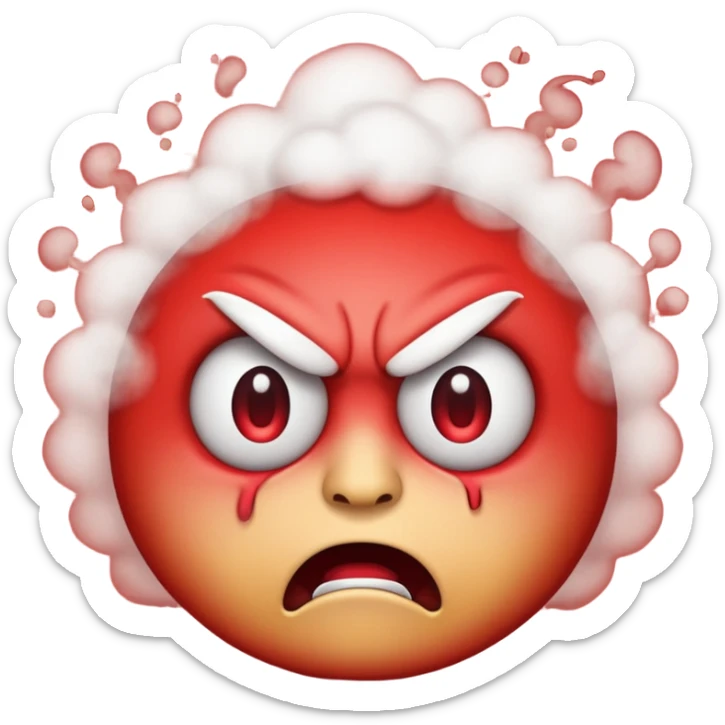 an angry emoji with steam coming out of the ears sticker