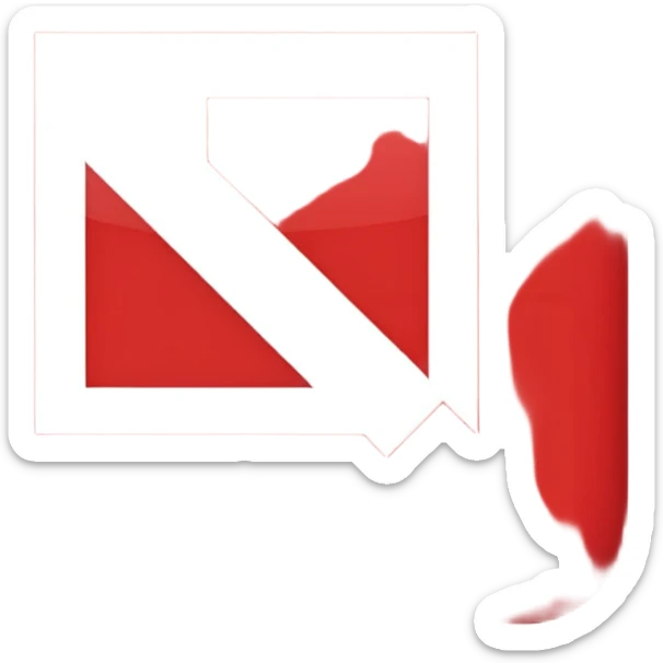 a red square with the word "ur pist" in the middle of the square sticker