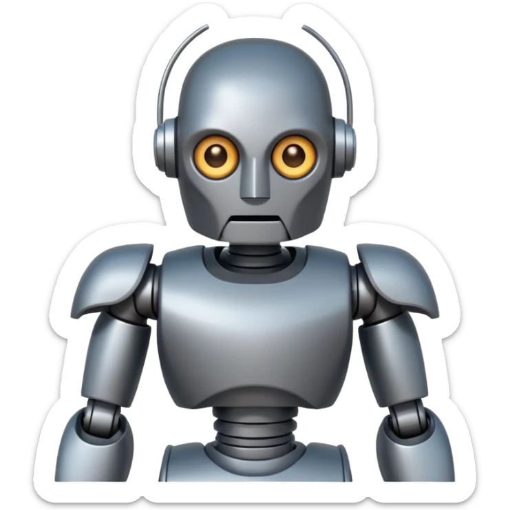 Greek Robot a giant and have good body made of iron and a good face like greek gods  sticker