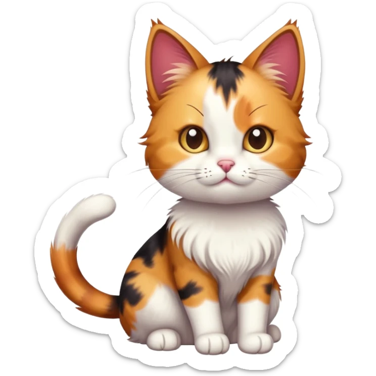 cat with ponytail sticker