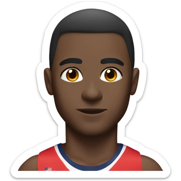 Track and field 400 meters male with darkbrown hair wearing USA track outfit sticker