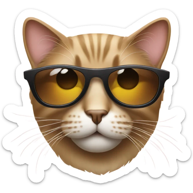 Cat with sunglasses sticker