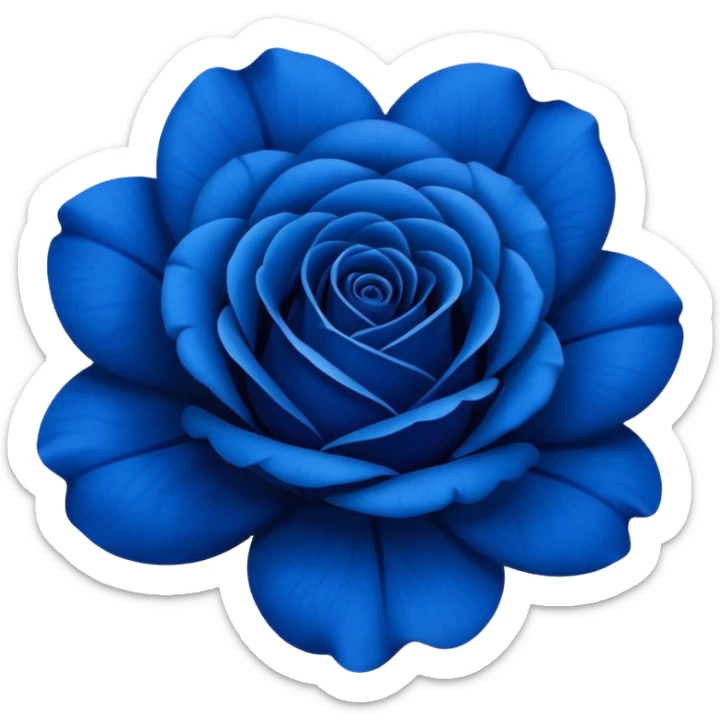 rose shape flower, no stem, now make it a vibrant and bold and darker shade of blue sticker