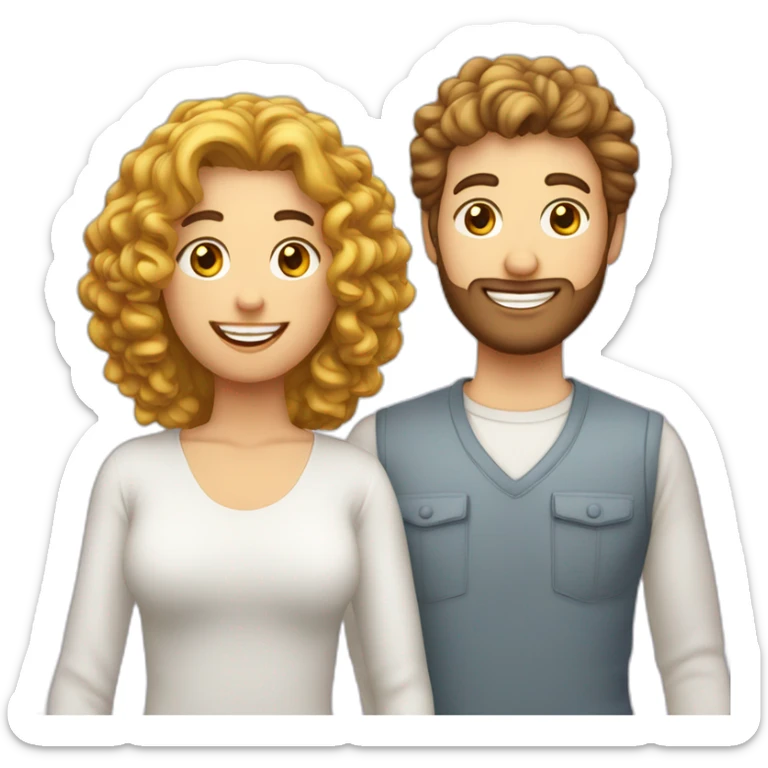 Couple gay de un au cheveux blanc et un avec les cheveux bouclé sticker