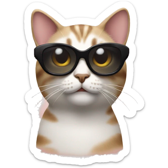 Cat with sunglasses sticker