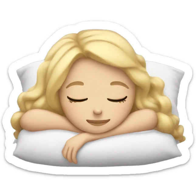 Blonde girl sleeping sticker