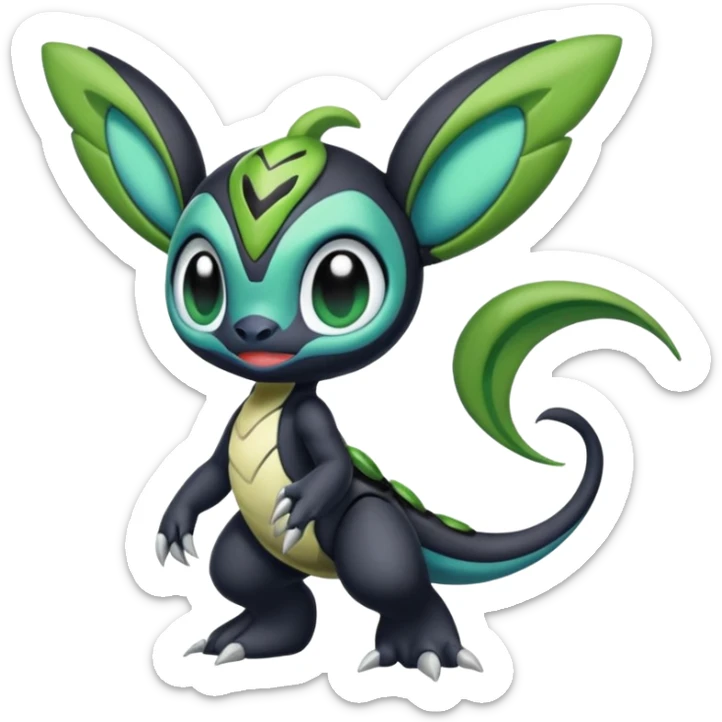 Colorful Exotic Meloetta-Zygarde-Virizion-Venom-Stitch-Fakémon-creature-hybrid sticker