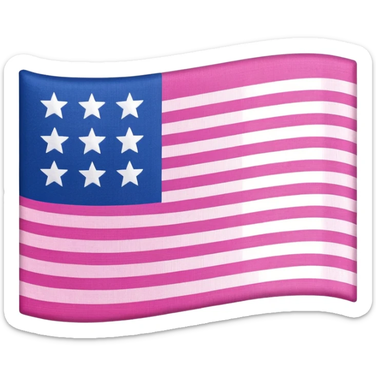 Drapeau Americain rose 100% sauf les etoile et les Bandes le bleu remplacer par du rose sticker