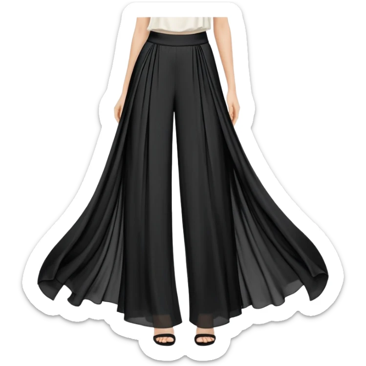 wide palazzo pants, flowing fabric, dramatic wide leg trousers, elegant women's pants, only the garment, no model sticker