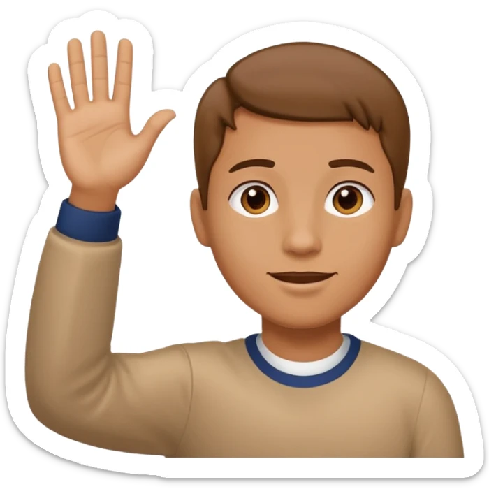 Make a person with his two hands out in front of the person and is waving them up and down in opposite directions. Make sure the person holds one hand up and one down with air effects sticker