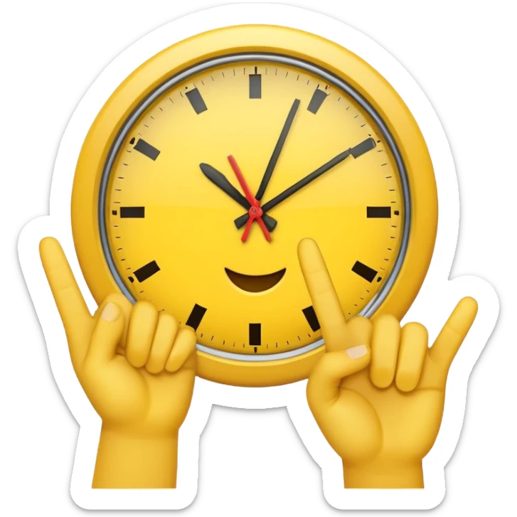 I want a clock it emoji with the fingers like the latest trend with two fingers sticker