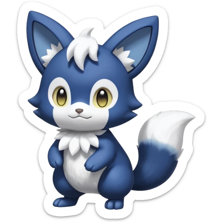 Meowstic-Emolga-Pachirisu-Cacomistl-Fakemon-hybrid-creature (full body) sticker