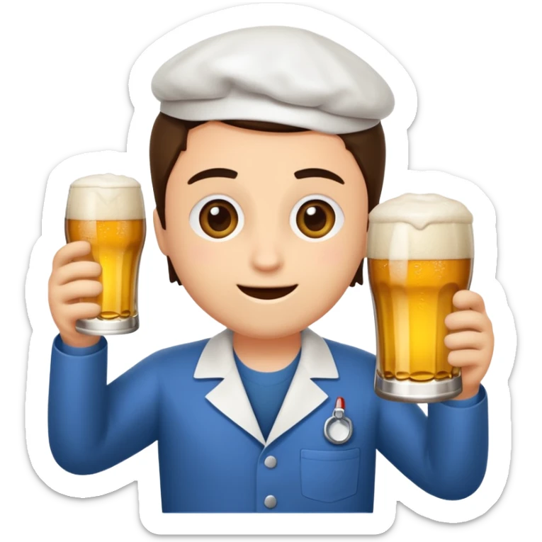 Fait une infirmière avec un verre de bière et la fête après les partiels  sticker