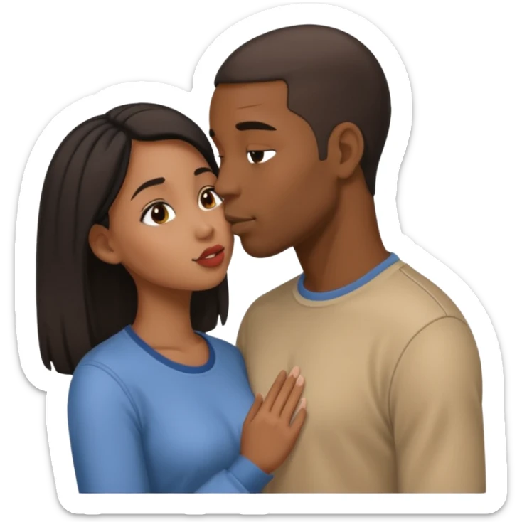 homme et femme noire qui s'embrassent sticker