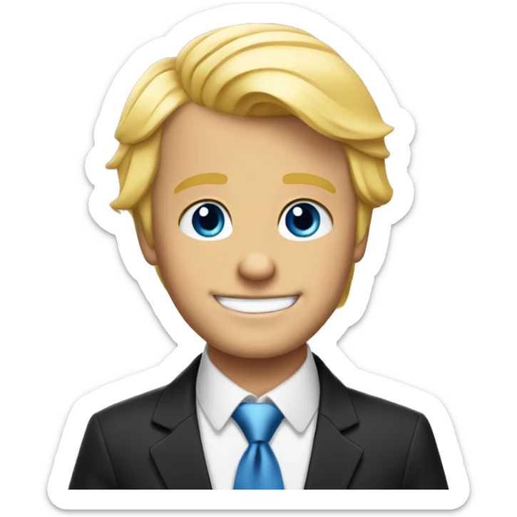 smiling boys in formal attire Blonde hair guy is Donald Trump sticker