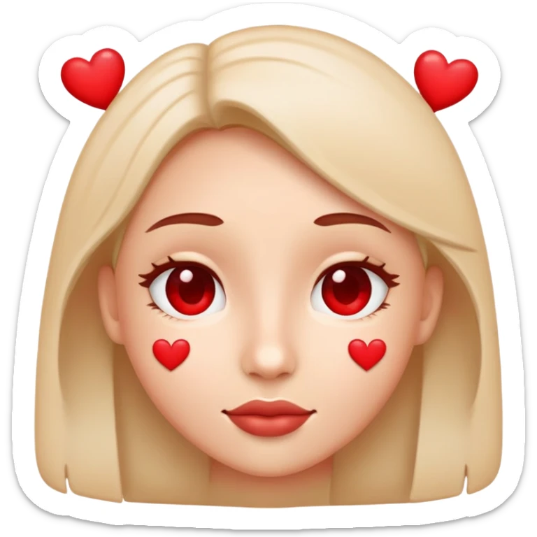 Face with hearts sticker