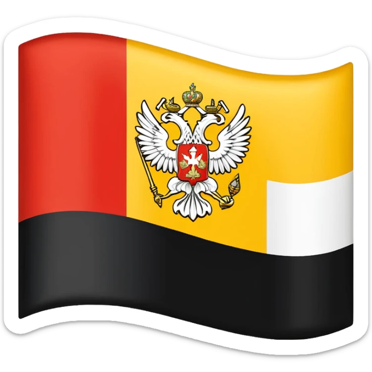 Flag of Russian empire. Horizontally up to down black yellow and white sticker