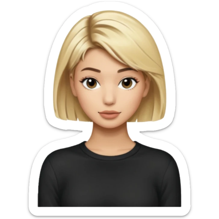 Hailey bieber cheveux court blond voir tout le corps  sticker