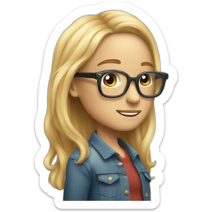 Mac Miller With a blond girl with glasses and long hair sticker