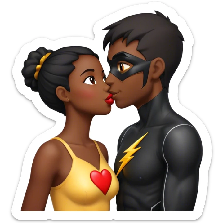 The Flash in Kiss She Flash Girl Romantic Hulk "3d Emoji Old" sticker