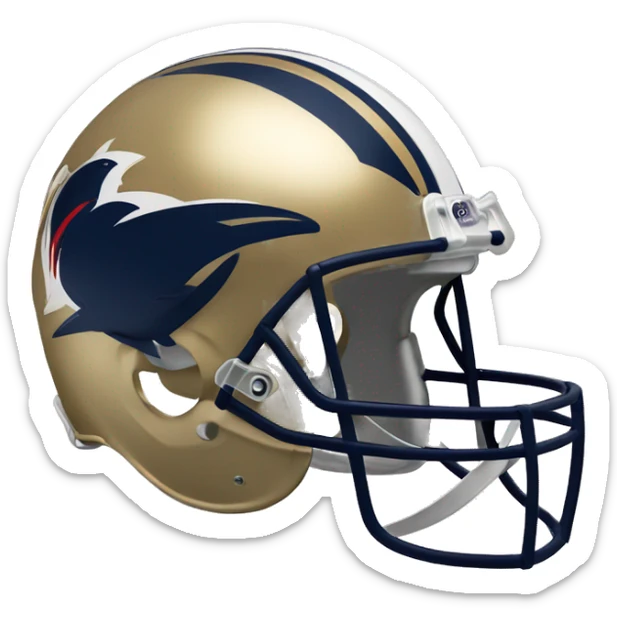 vegas gold football helmet with navy Rocket logo like the Toledo Rockets sticker