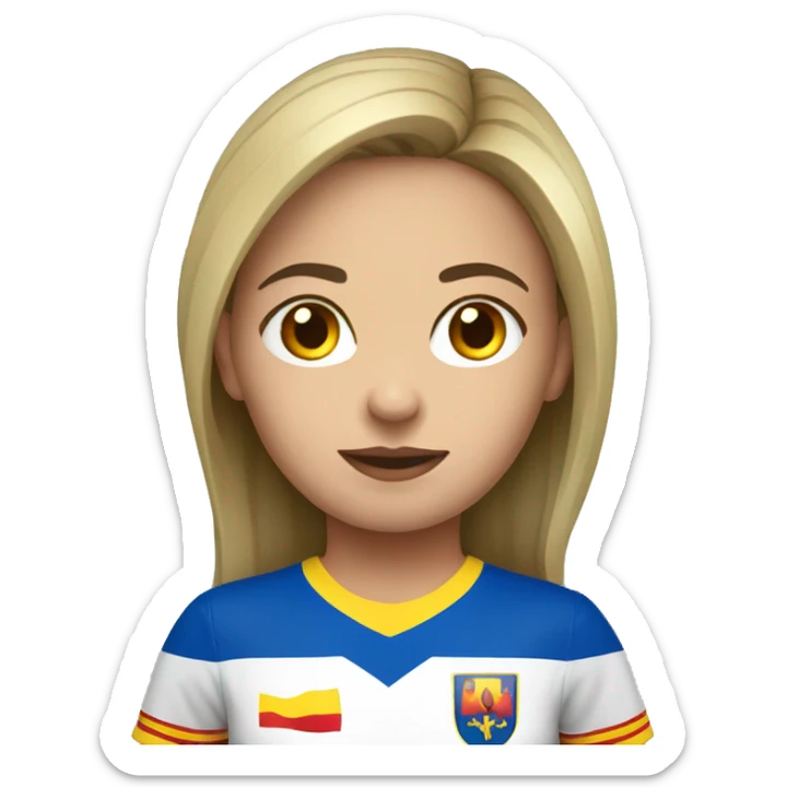 romanian girl wearing football International shirt sticker