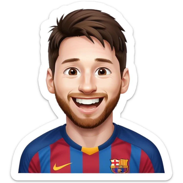 Messi riendo  sticker
