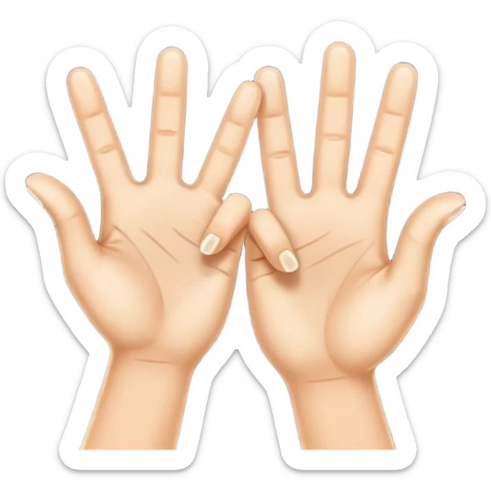 Two hands giving a "spirit fingers" or jazz-hands motion, maybe with little sparkles. sticker