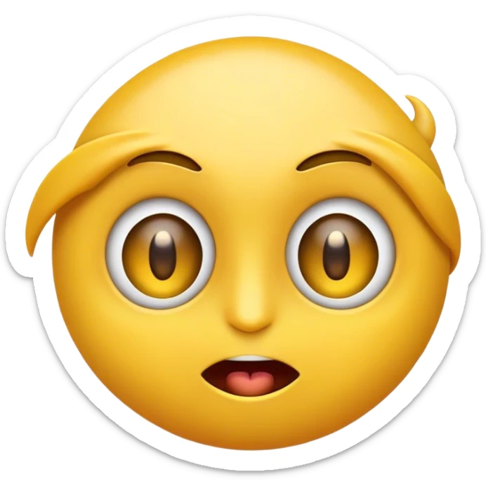 La tête jaune d'un emoji avec les yeux écarquillés entrain de tirer la langue sticker