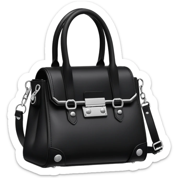 Ultra realistic Alexander Wang bag, in a gothic edgy style with luxury embellishment  sticker