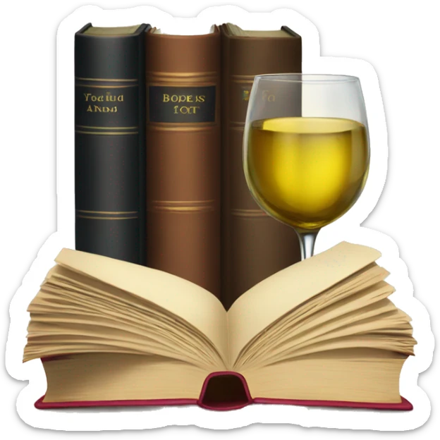 Books and wine  sticker