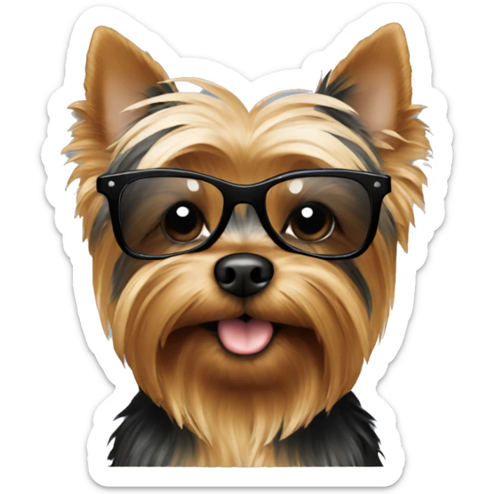 Yorkie wearing shades sticker