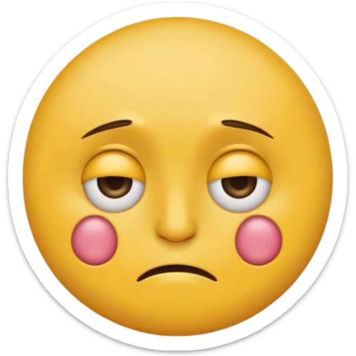 yellow round emoji with peace sign hand, sad eyes, small angry vein mark on forehead showing both emotions sticker