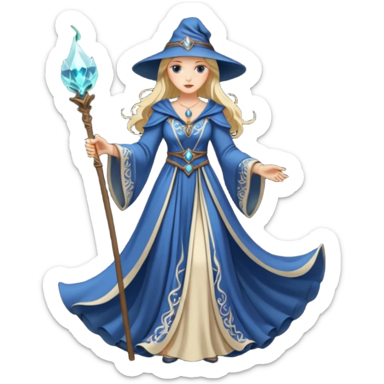 portrait of Elegant sorceress – Long dress, staff





 sticker