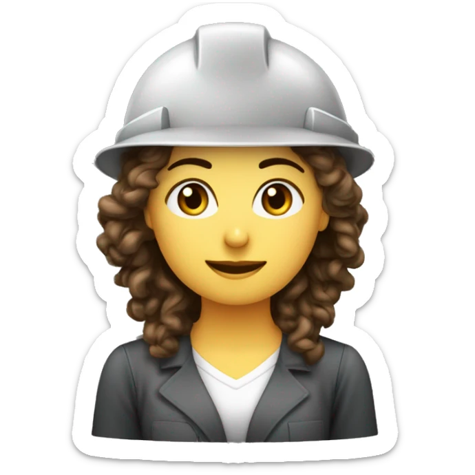 solo parte de ingeniera industrial mujer con pelo lago rizado castaño con mechones rubios y ojos grandes caferriba  sticker