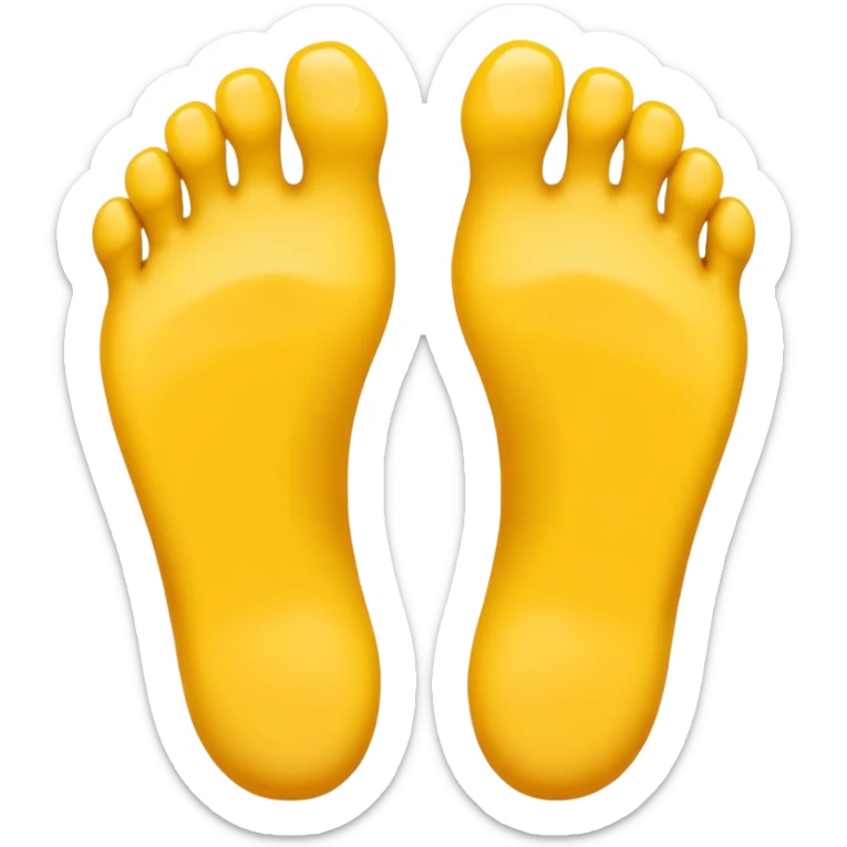 i want a pair of feet on the style of the yellow apple foot emoji sticker