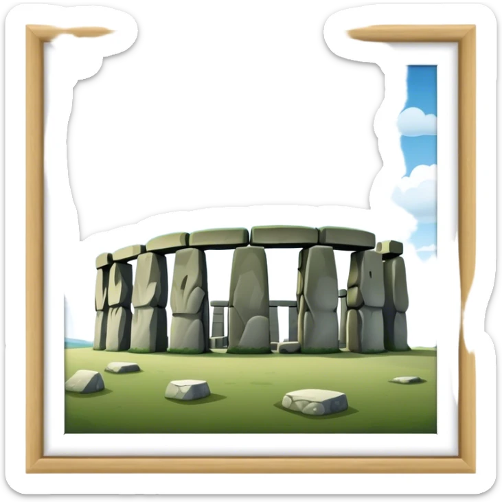 Stonehenge Landmark Emoji – Showing the prehistoric stone circle with a natural sky backdrop. sticker