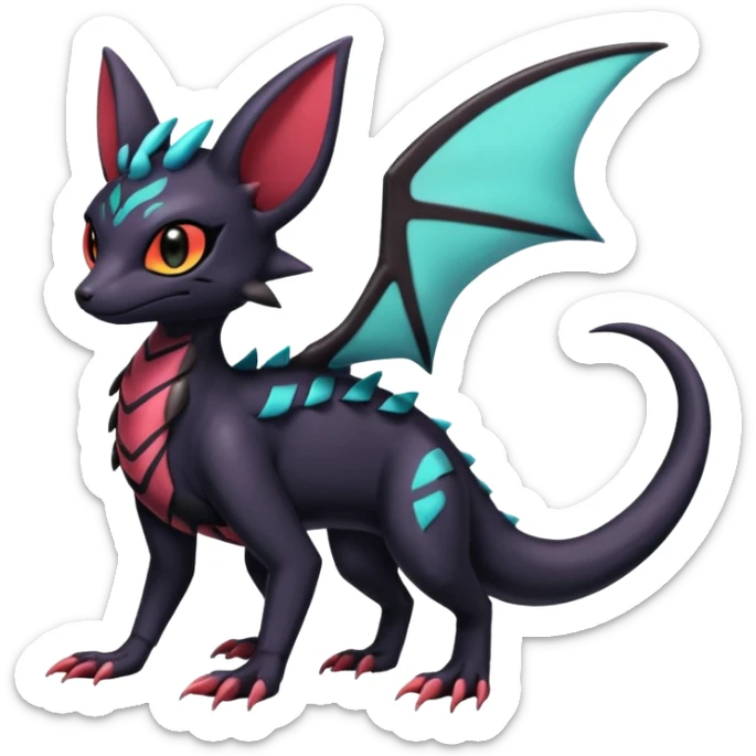Shiny Salandit-Umbreon-Genet-Noivern-Noibat-Hybrid (Full body) sticker