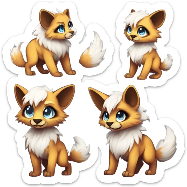 Cool cute Kawaii edgy fantasy shiny animal  fursona Fionbri vernid by griffsnuff & LiLaiRa & Falvie full body sticker