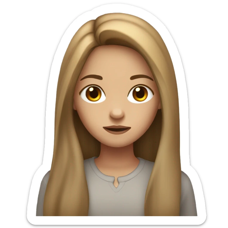 Girl with long light brown hair, gray eyes, and a scar on one of her eyes. sticker