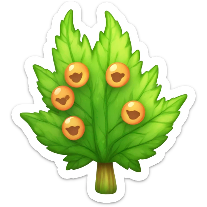  Colorful Shiny Kawaii Leaf-covered Grass Shrub Bush Fakémon full body sticker