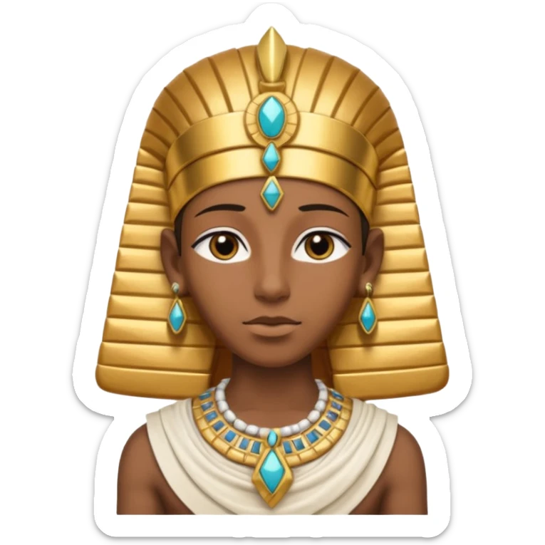 Pharaoh: Bandaged body with golden headdress and jeweled amulet.
 sticker