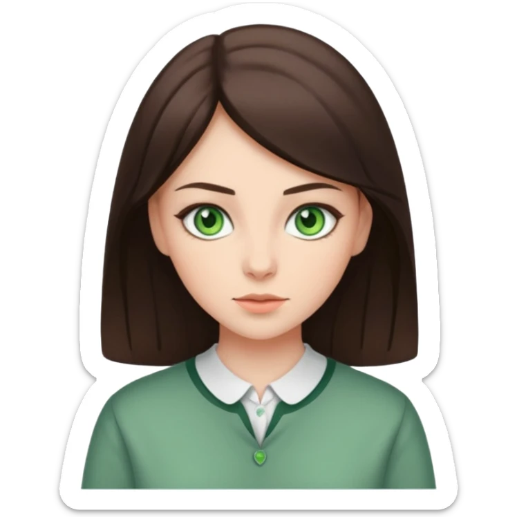 A brunette sister with green eyes and a brunette sister with green eyes in different clothes sticker